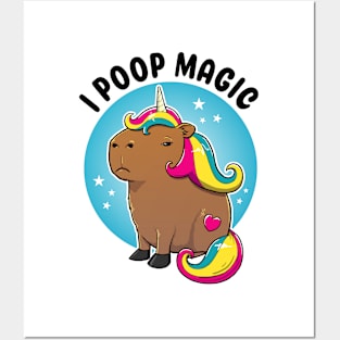 I poop magic Capybara Unicorn Posters and Art